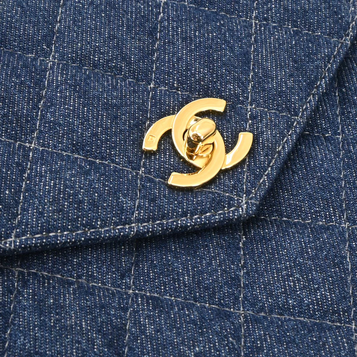 Chanel 1997-1999 Blue Denim Top Handle Handbag - Image 5