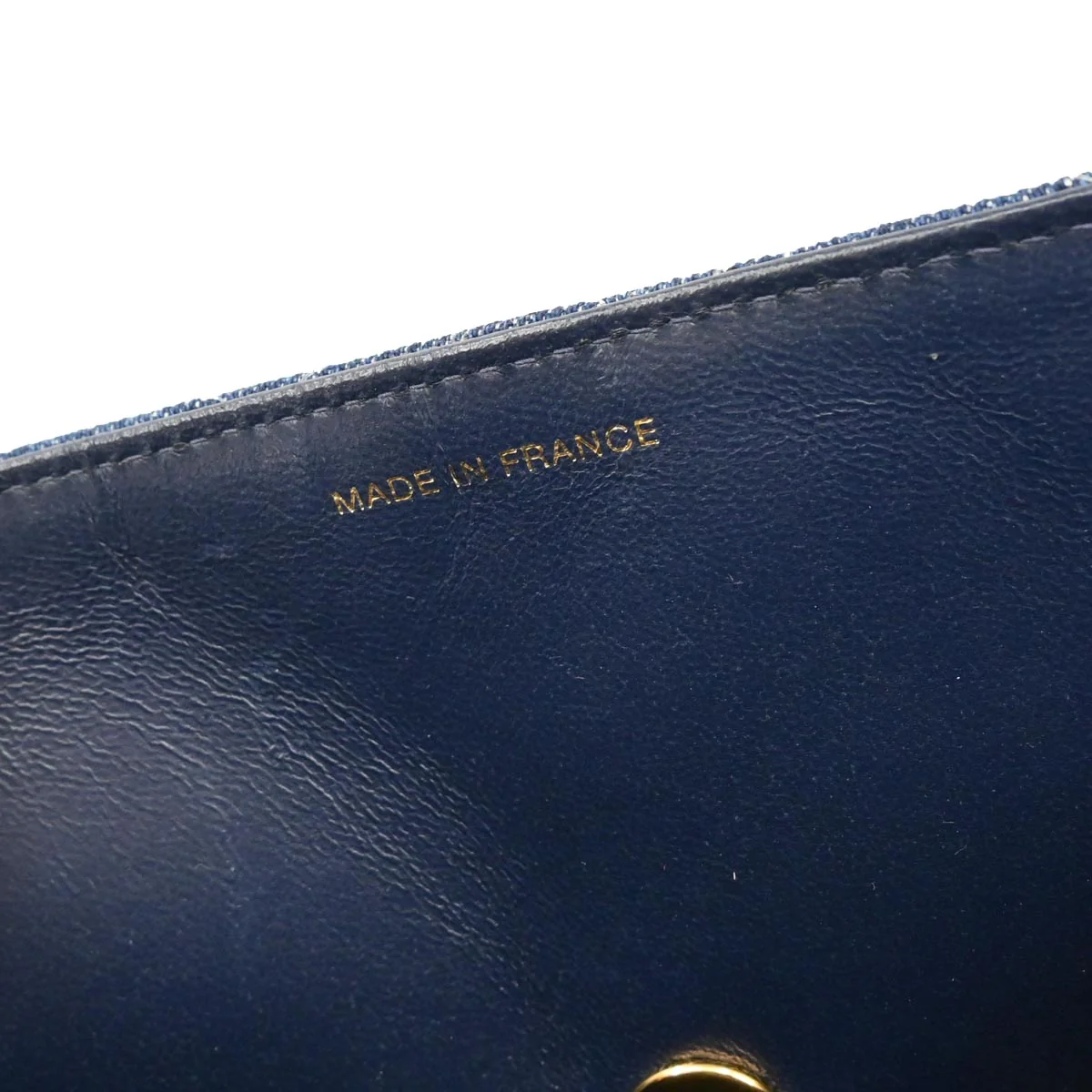 Chanel 1997-1999 Blue Denim Top Handle Handbag - Image 9