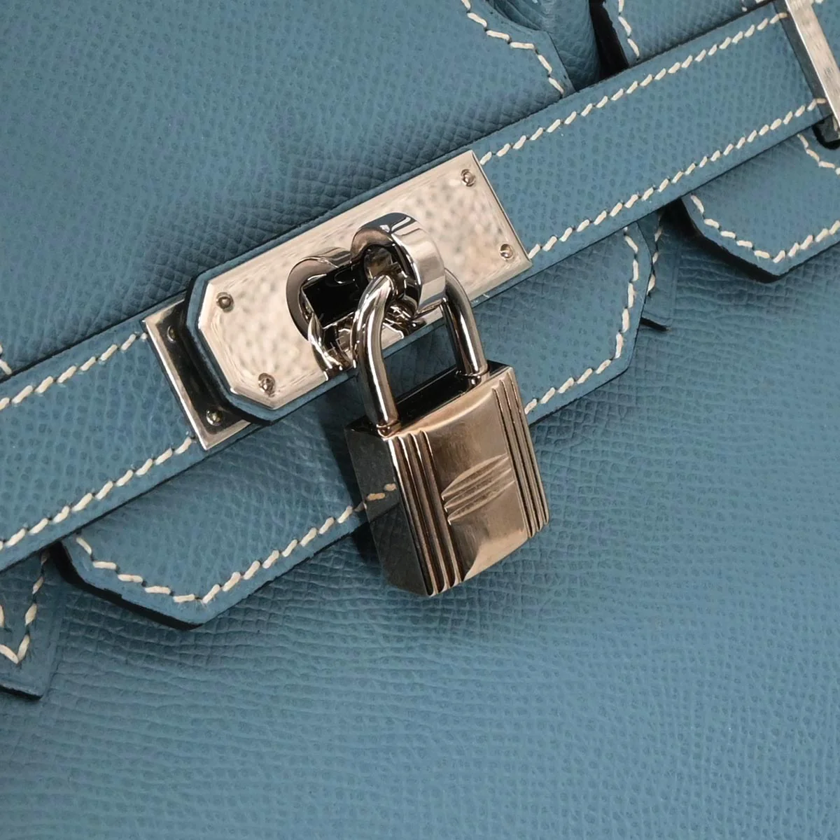 Hermes Blue Jean Courchevel Birkin 30 Handbag - Image 6