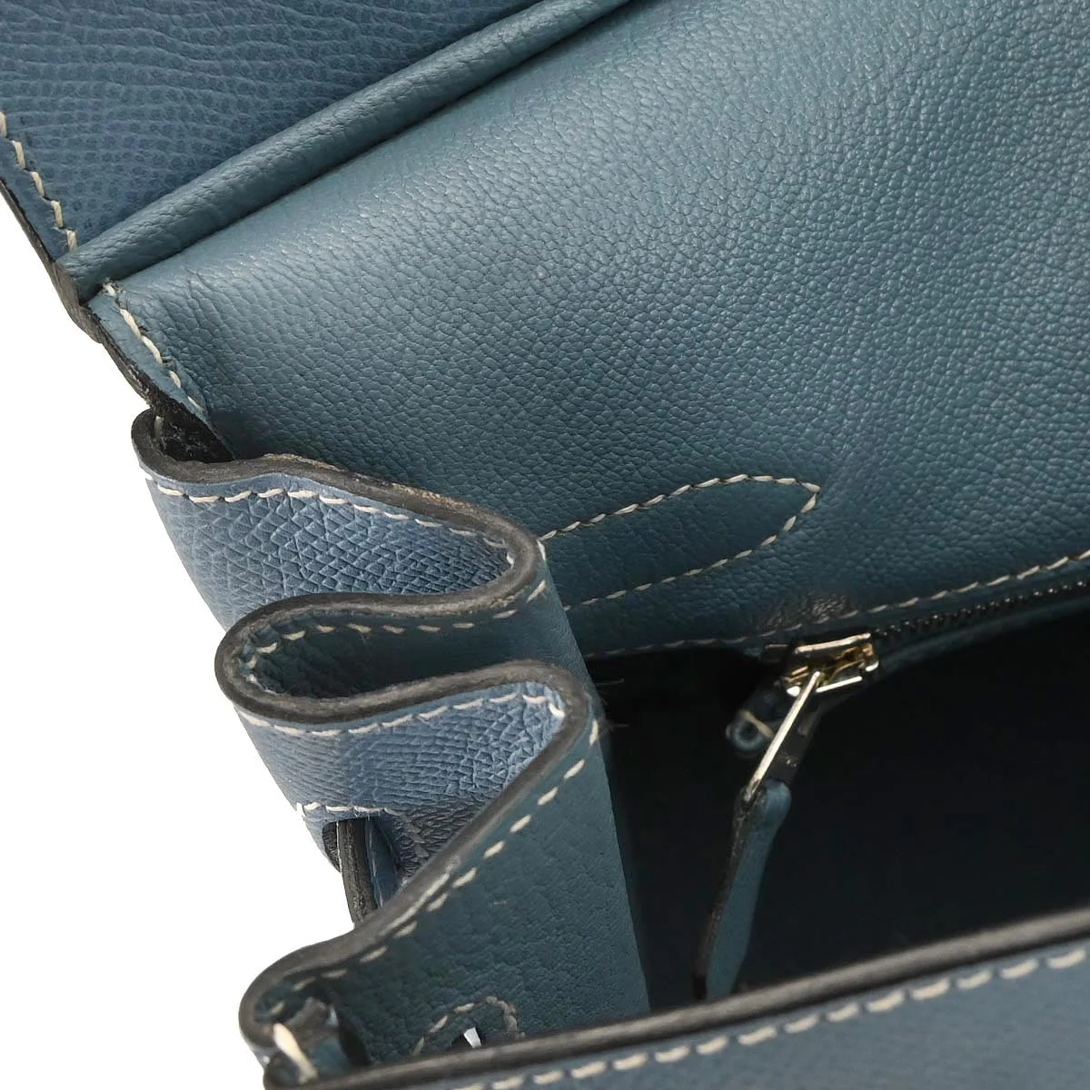Hermes Blue Jean Courchevel Birkin 30 Handbag - Image 9