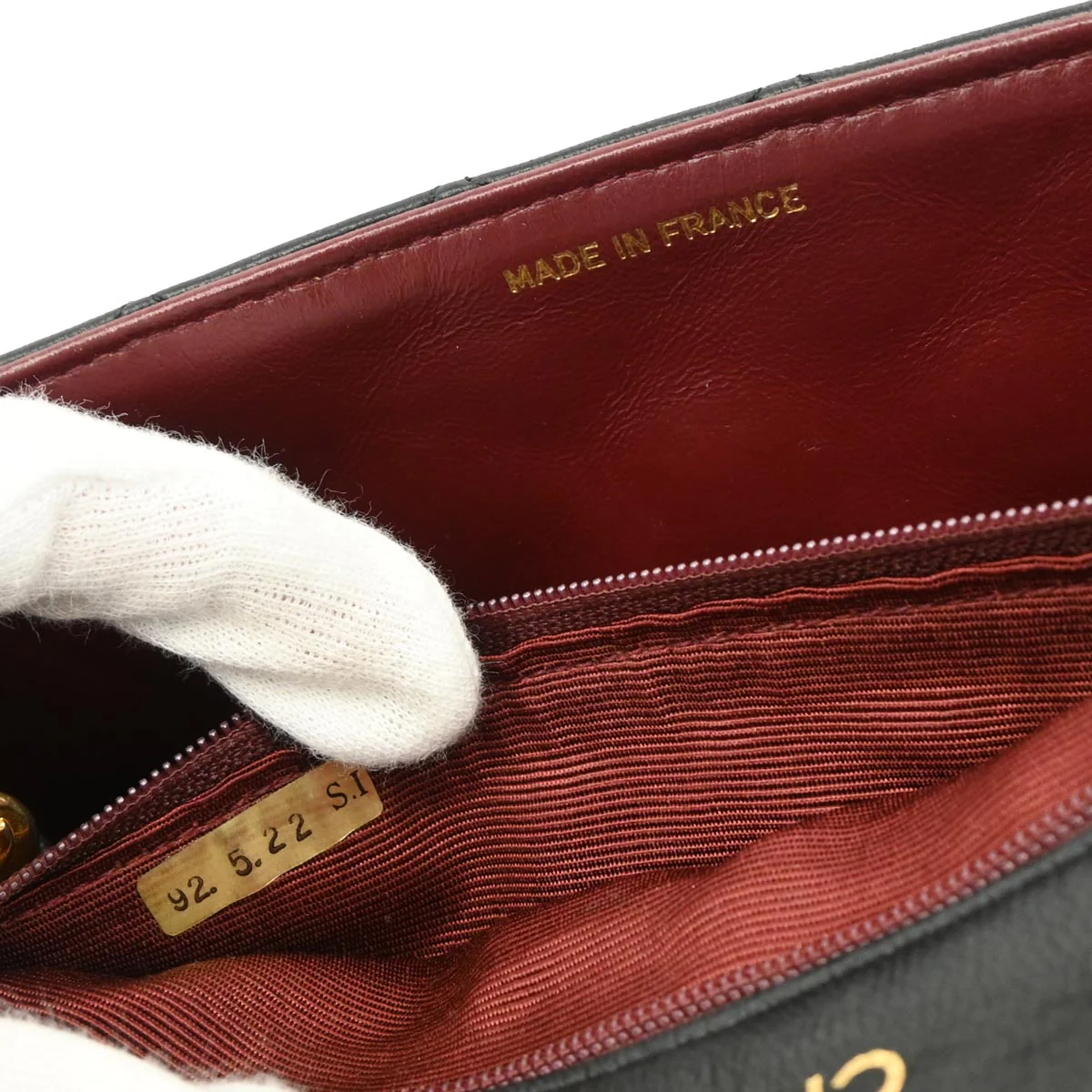 Chanel 1989-1991 Black Lambskin Turnlock Small Full Flap Shoulder Bag - Image 9