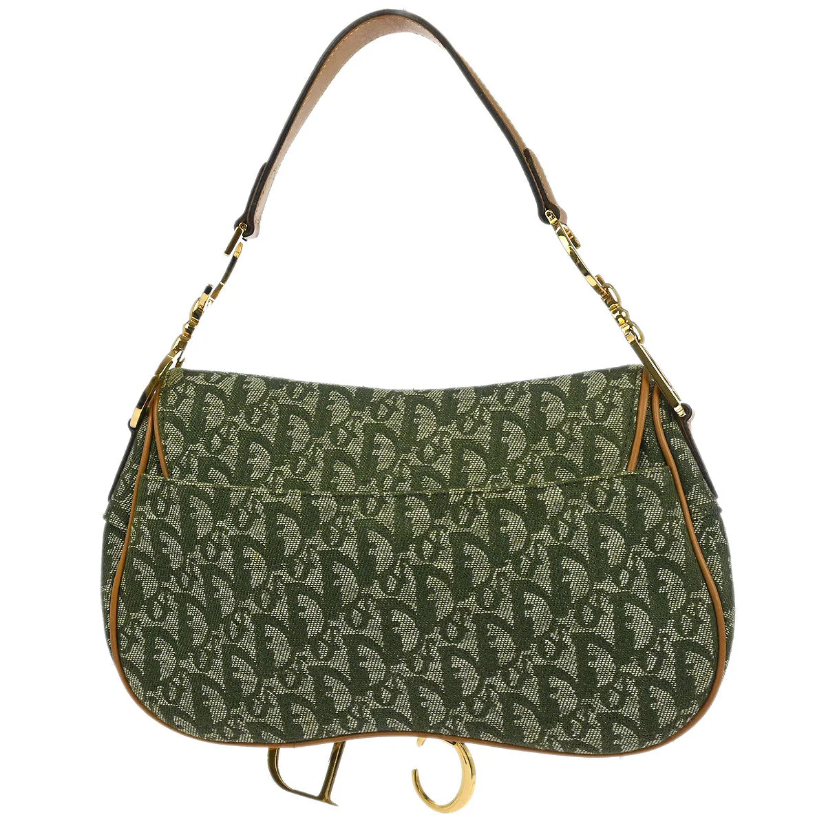 Christian Dior Green Trotter Double Saddle Handbag - Image 2
