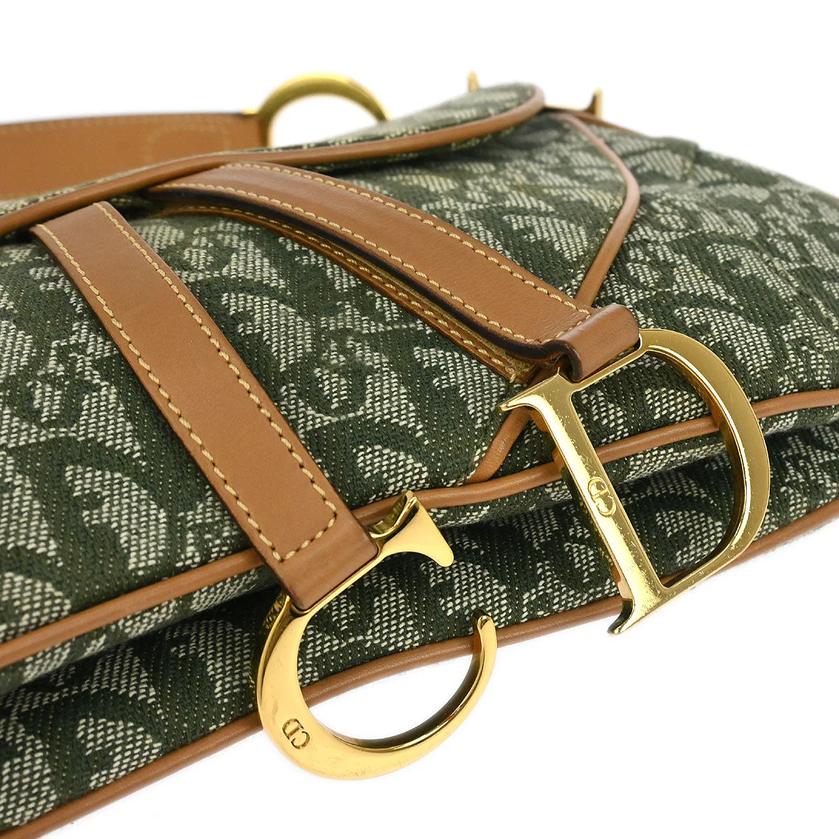 Christian Dior Green Trotter Double Saddle Handbag - Image 4