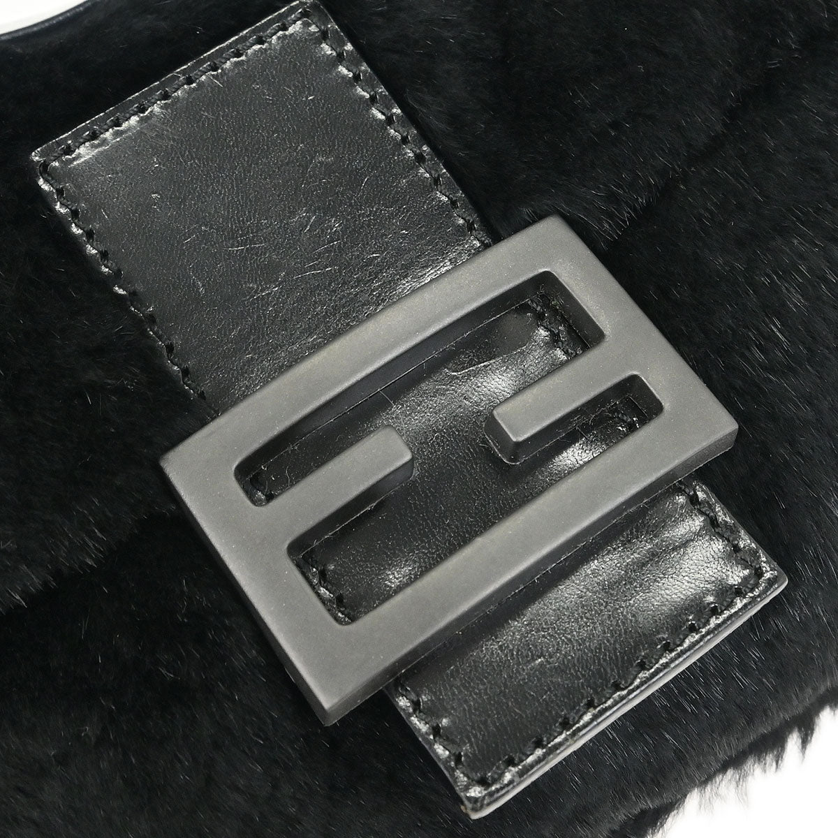 Fendi * Black Fur Baguette Handbag - Image 3