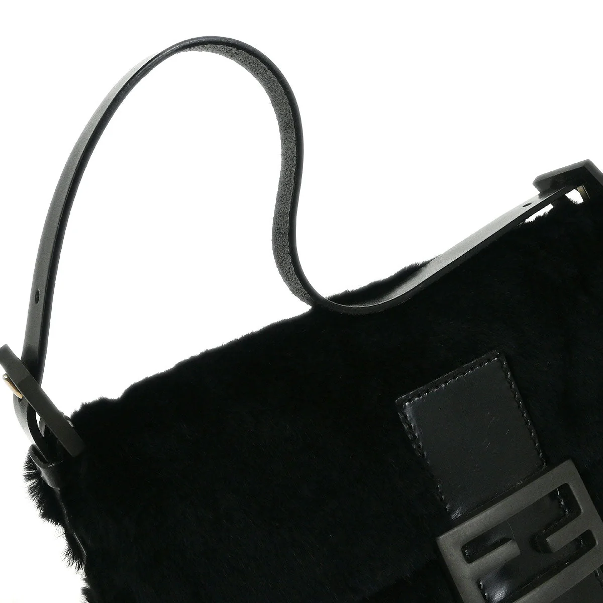 Fendi * Black Fur Baguette Handbag - Image 4
