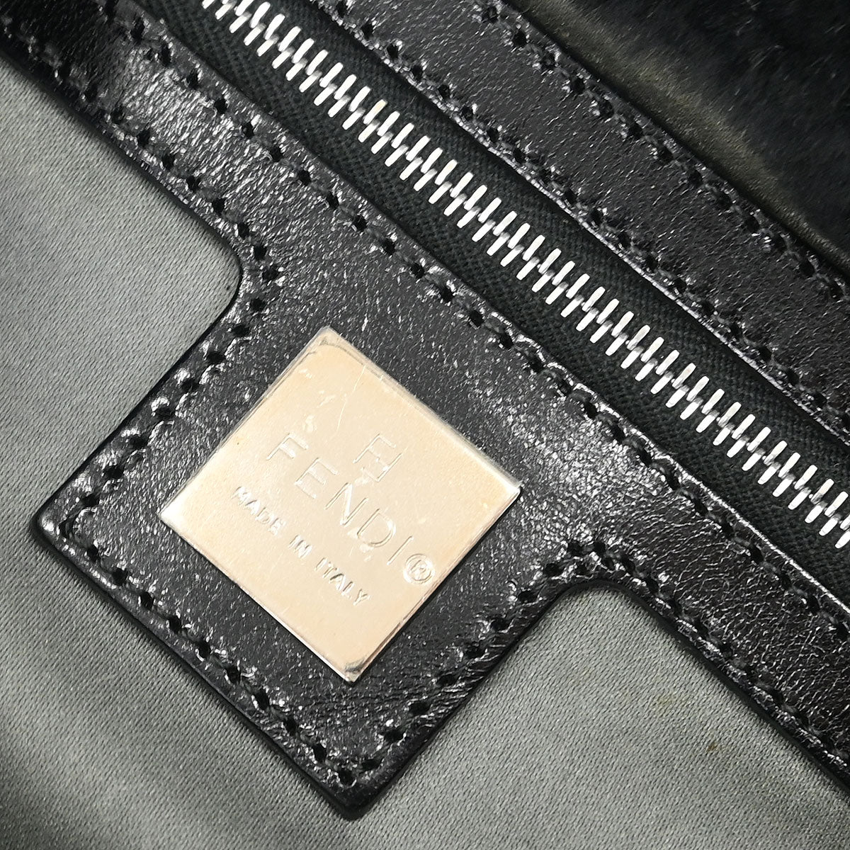 Fendi * Black Fur Baguette Handbag - Image 8