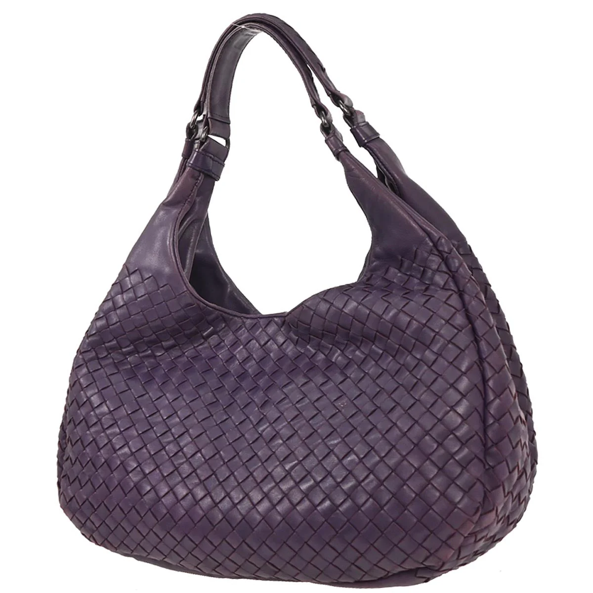 Bottega Veneta Purple Lambskin Intrecciato Tote Bag - Image 2