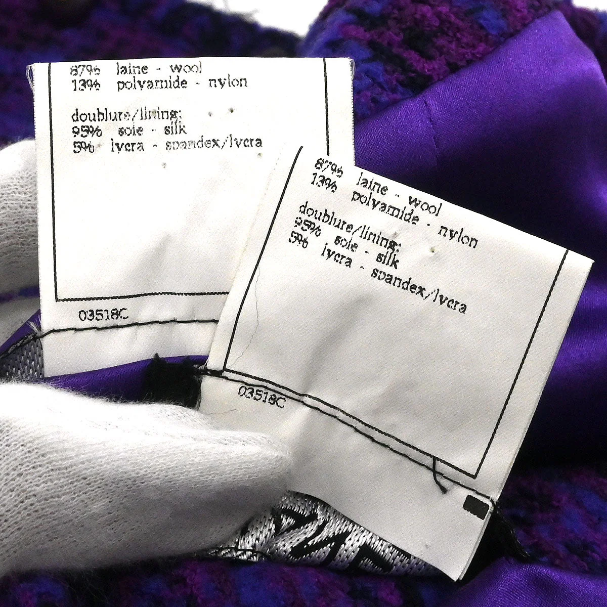Chanel 1995 Setup Suit Jacket Skirt Purple #40 - Image 11