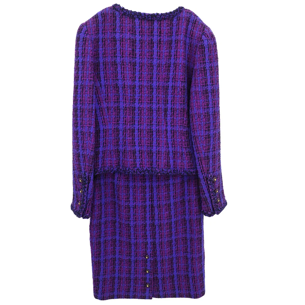 Chanel 1995 Setup Suit Jacket Skirt Purple #40 - Image 2