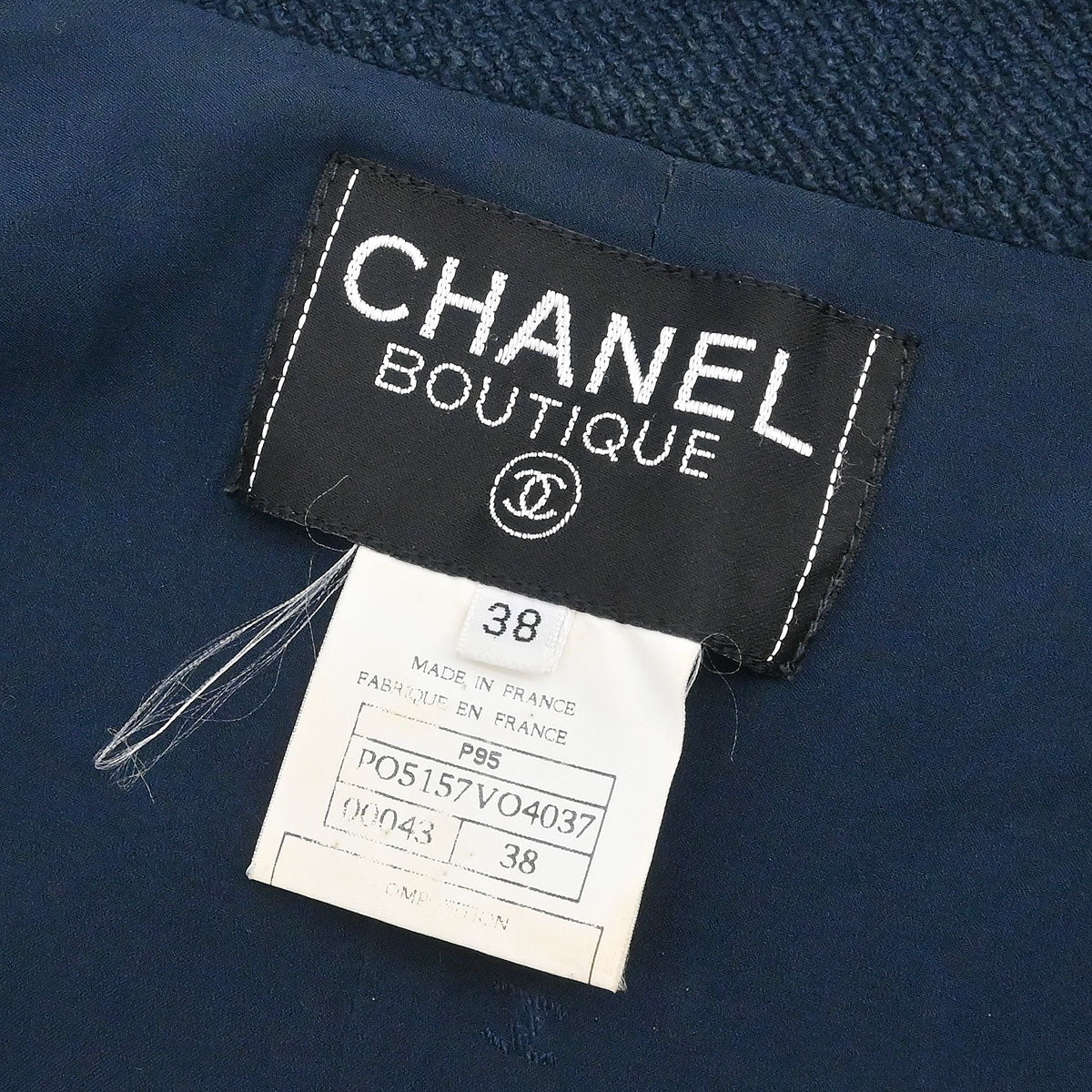 Chanel 1995 Single Breasted Jacket Navy #38 - Image 10
