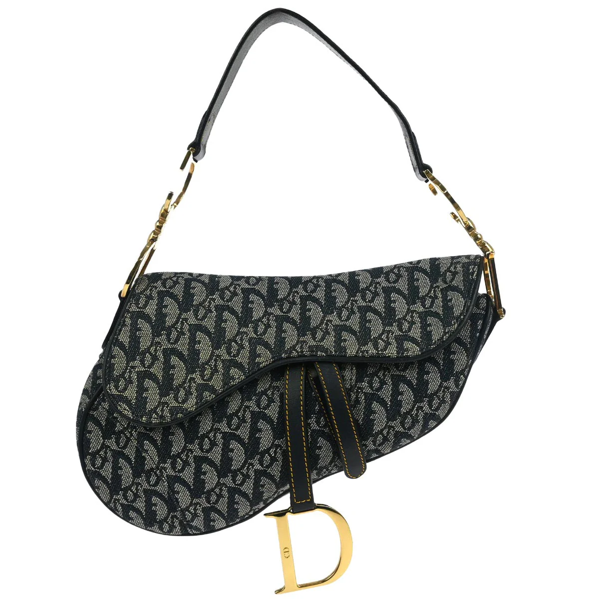 Christian Dior Navy Trotter Saddle Handbag
