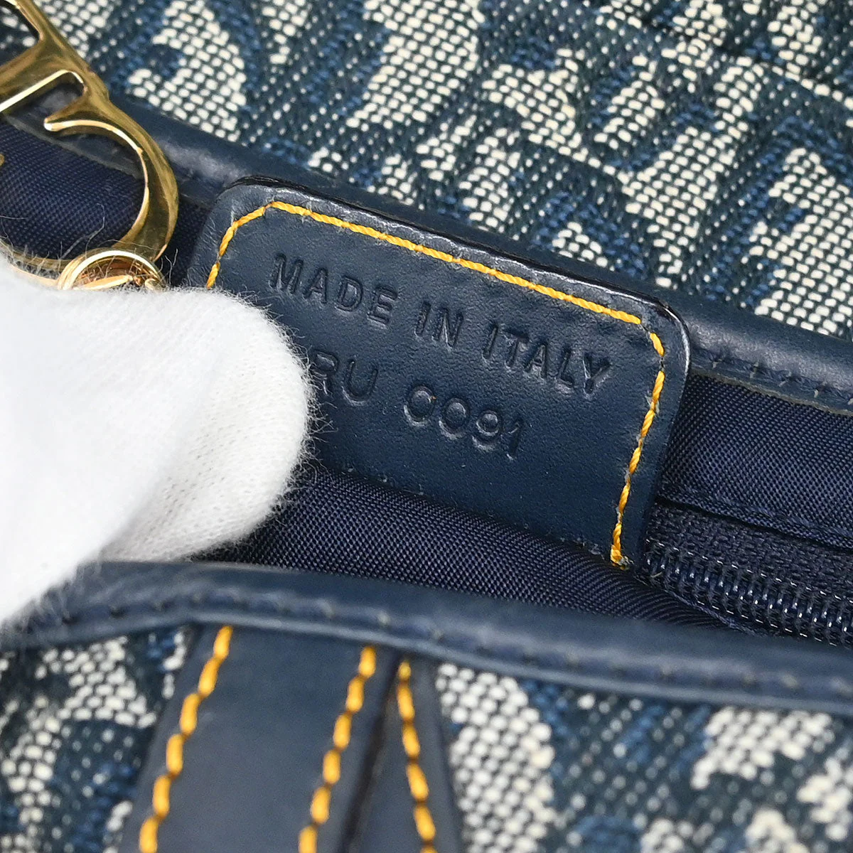 Christian Dior Navy Trotter Saddle Handbag - Image 10