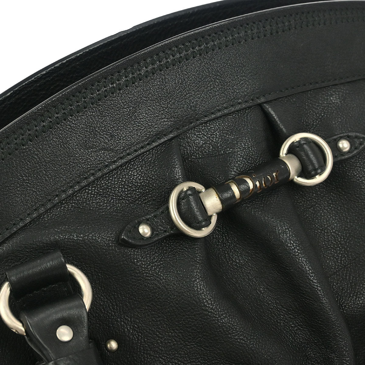 Christian Dior Black Leather My Dior Duffle Handbag - Image 6
