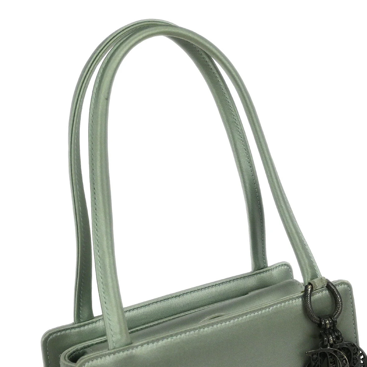 Christian Dior Mint Green Satin Handbag - Image 7