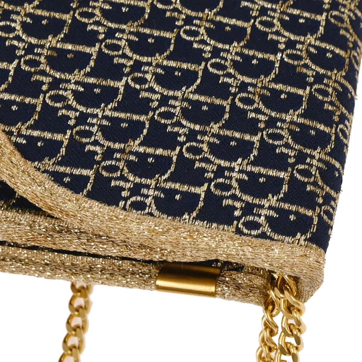 Christian Dior Navy Canvas Trotter Shoulder Bag - Image 6