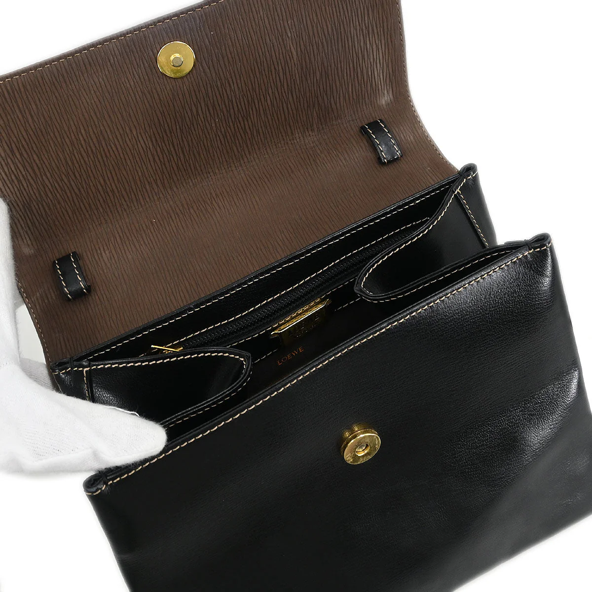 Loewe Black Leather Velasquez 2way Shoulder Handbag - Image 6