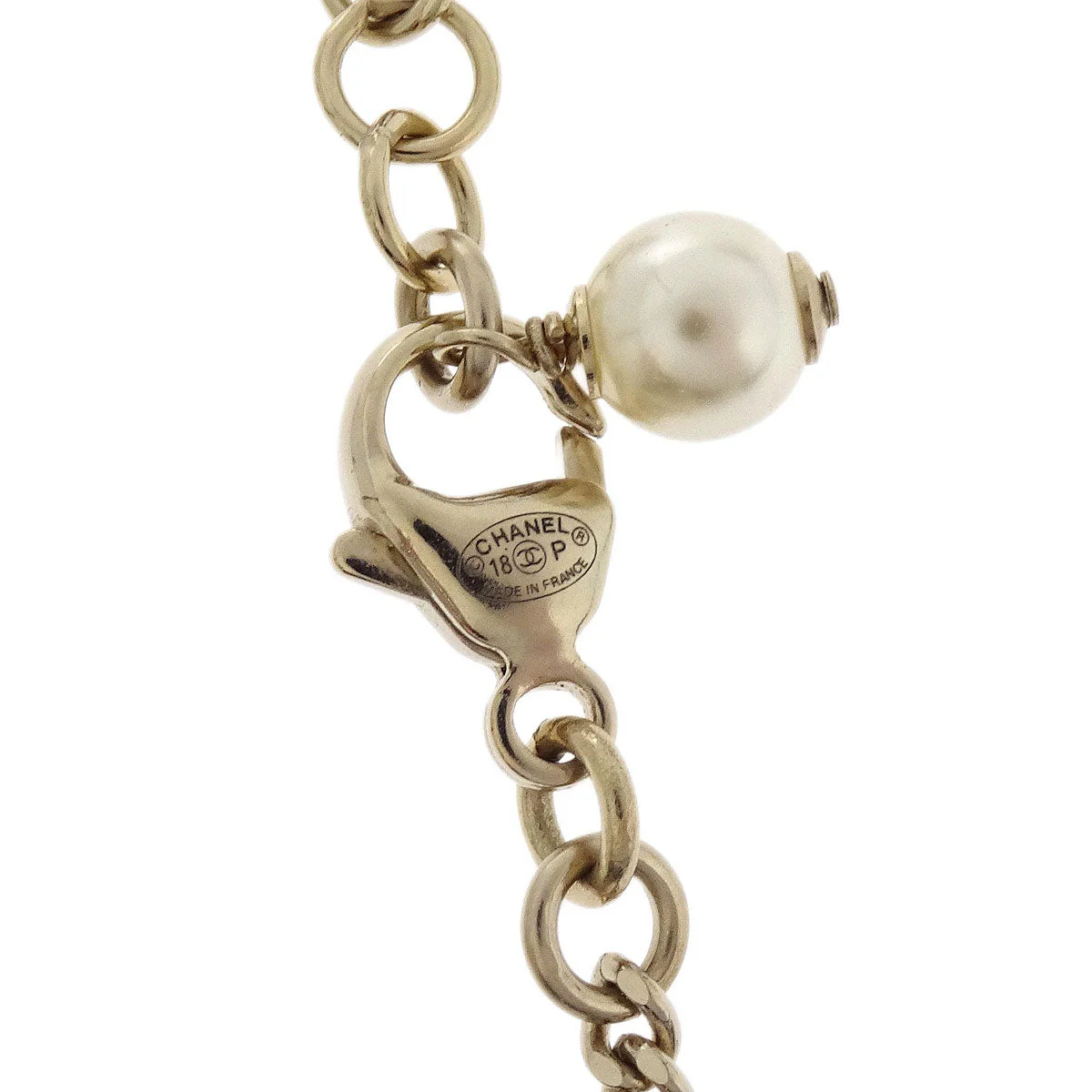 Chanel Ladybug CC Charm Gold Chain Necklace Costume Pearl 18P - Image 4