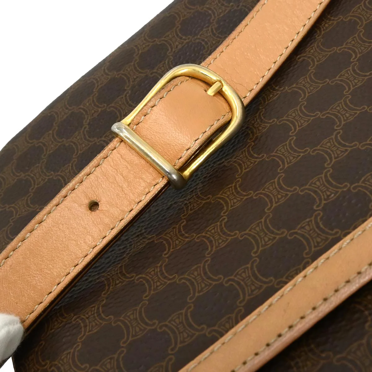 Celine Brown PVC Macadam Shoulder Bag - Image 10