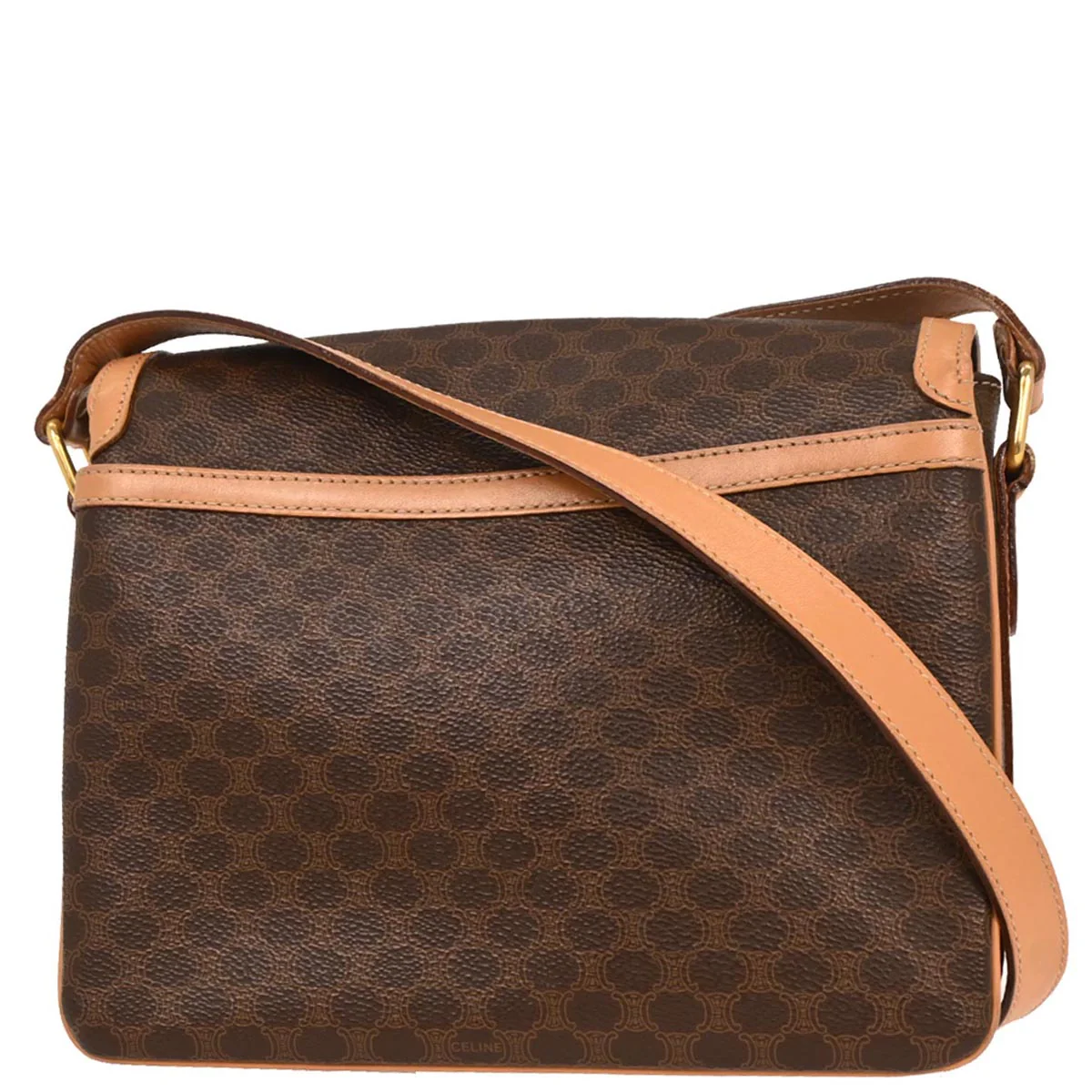 Celine Brown PVC Macadam Shoulder Bag - Image 2