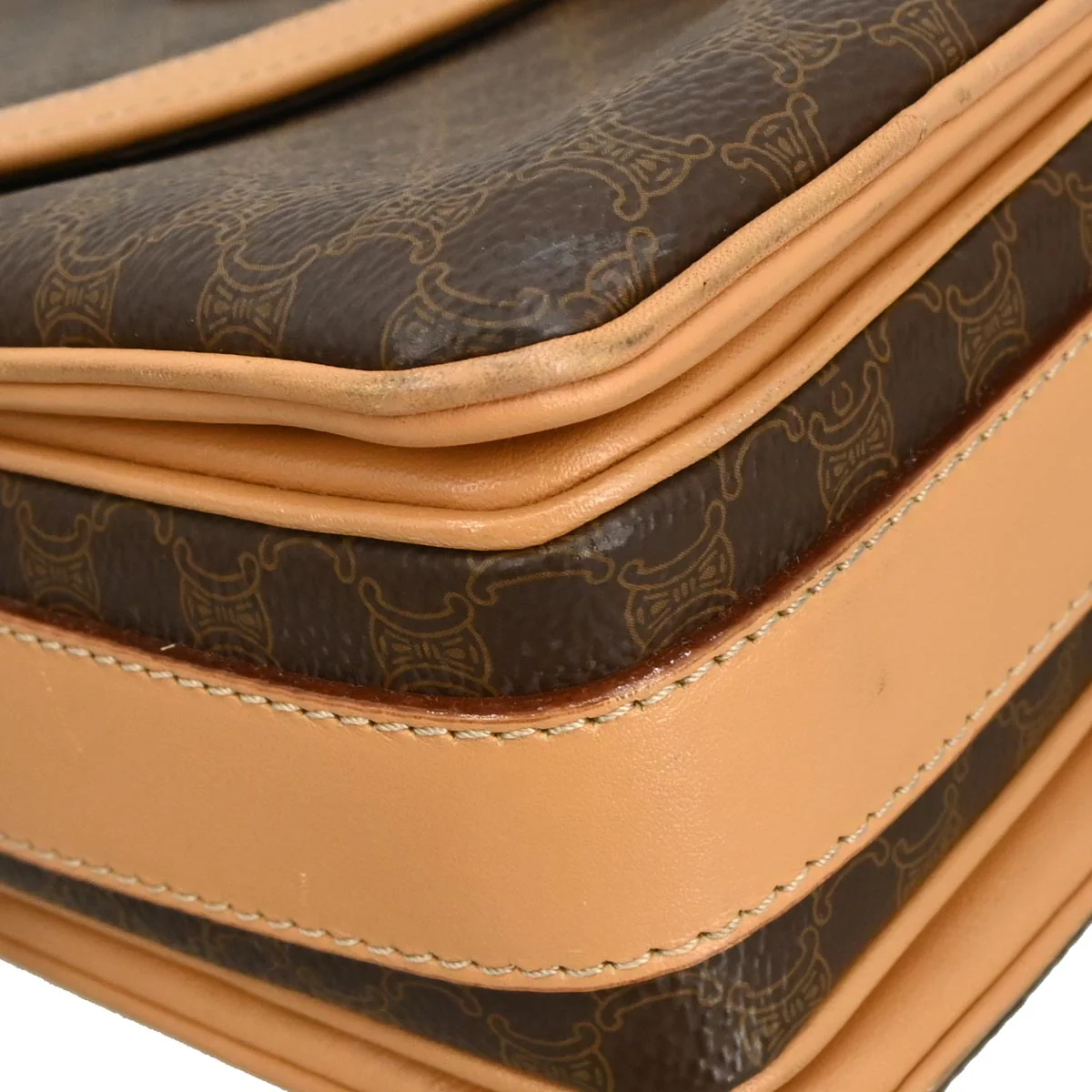 Celine Brown PVC Macadam Shoulder Bag - Image 4
