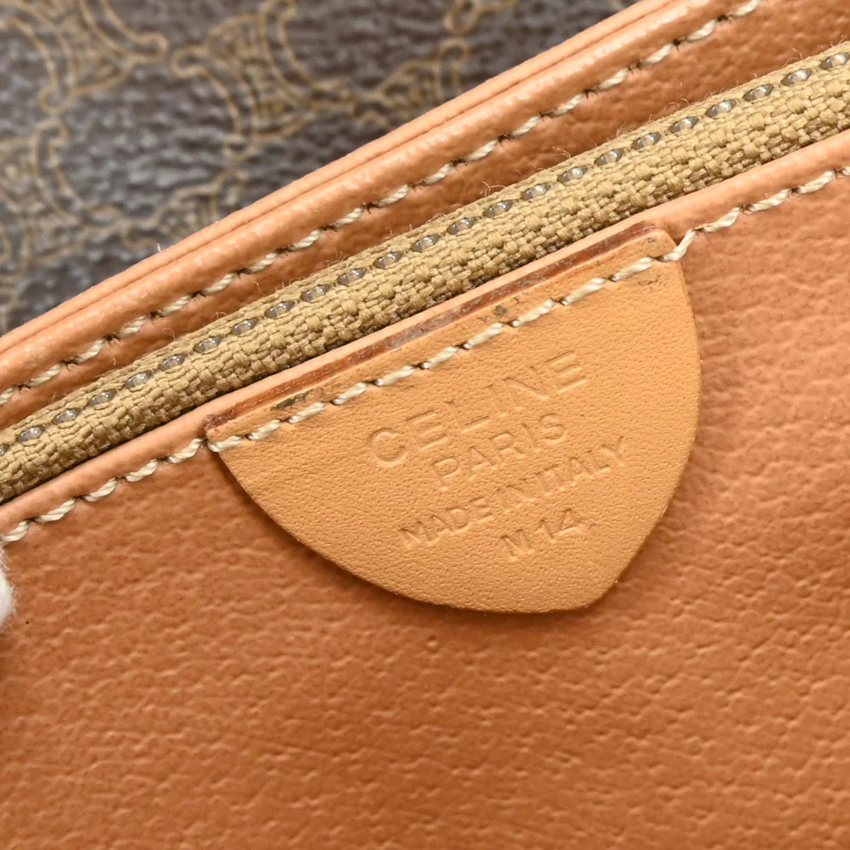 Celine Brown PVC Macadam Shoulder Bag - Image 9