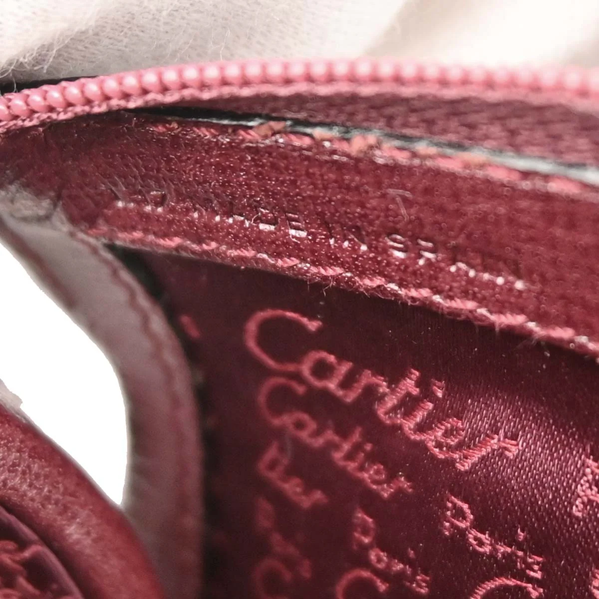 Cartier Bordeaux Leather 2way Shoulder Handbag - Image 10