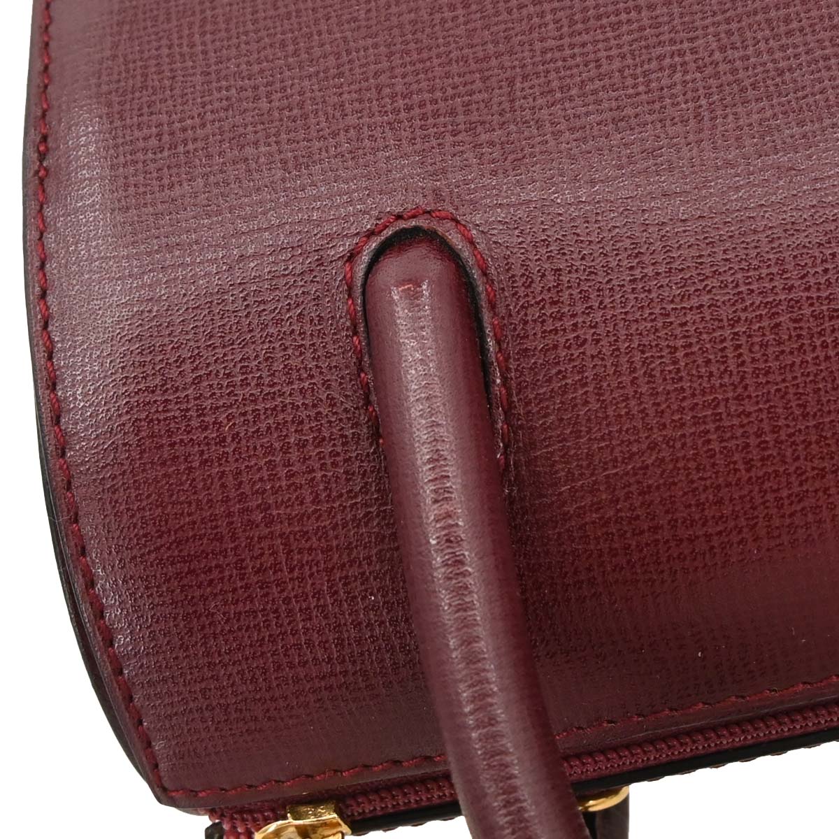 Cartier Bordeaux Leather 2way Shoulder Handbag - Image 3