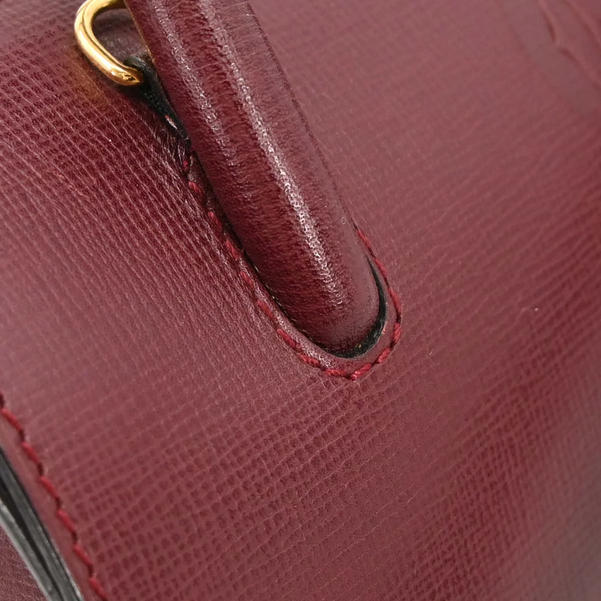 Cartier Bordeaux Leather 2way Shoulder Handbag - Image 7