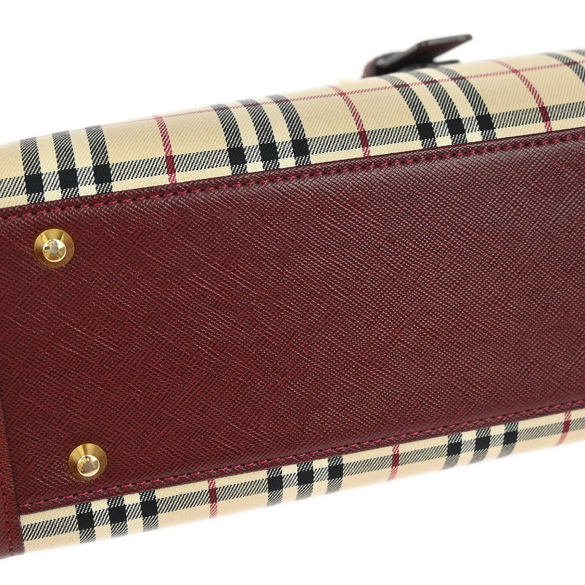 Burberry Beige Canvas Burberry Check Handbag - Image 3