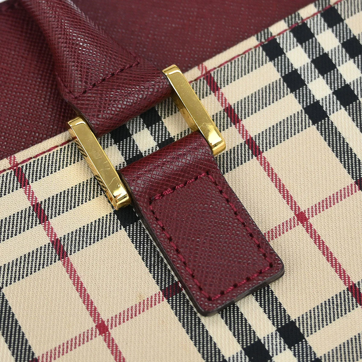 Burberry Beige Canvas Burberry Check Handbag - Image 5