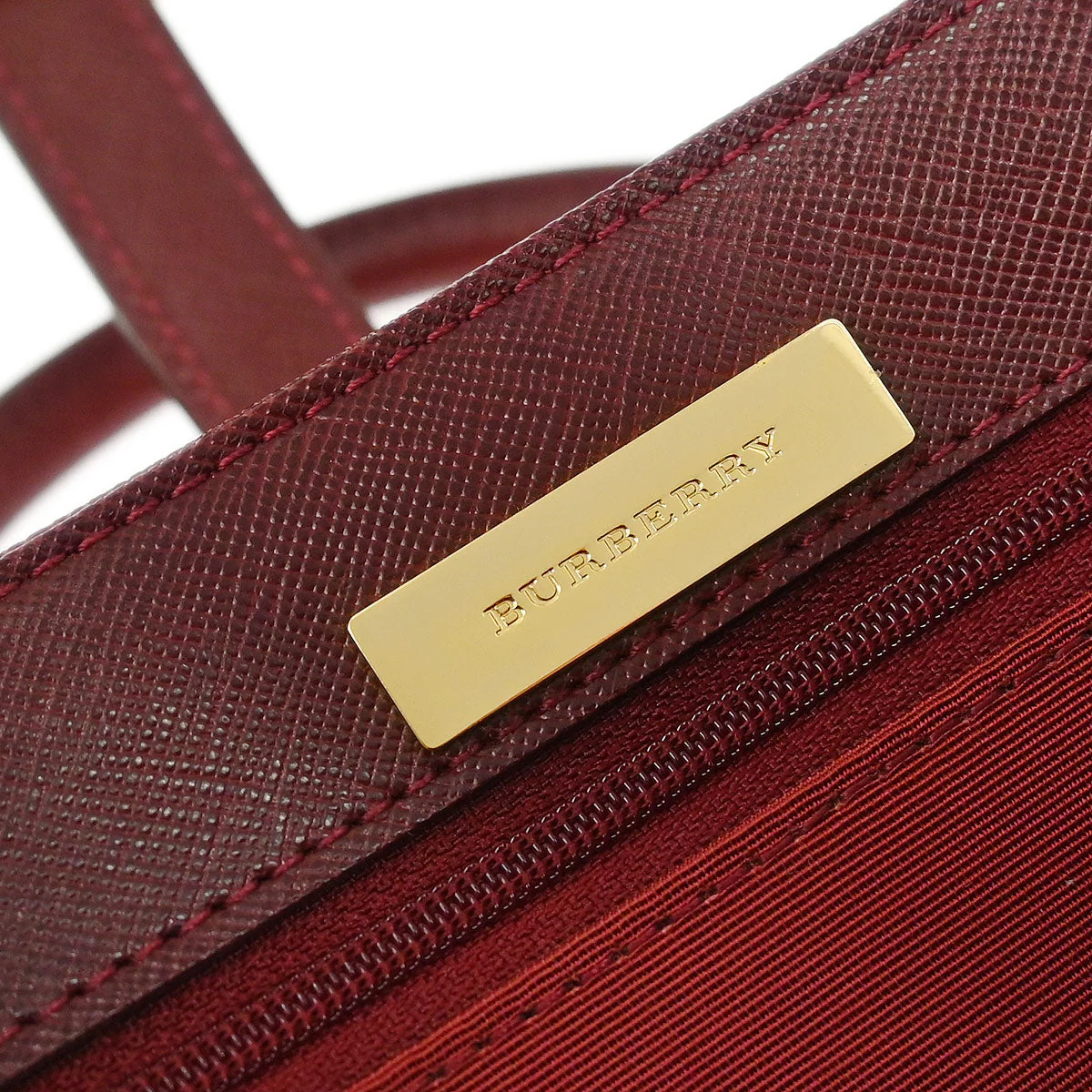 Burberry Beige Canvas Burberry Check Handbag - Image 9