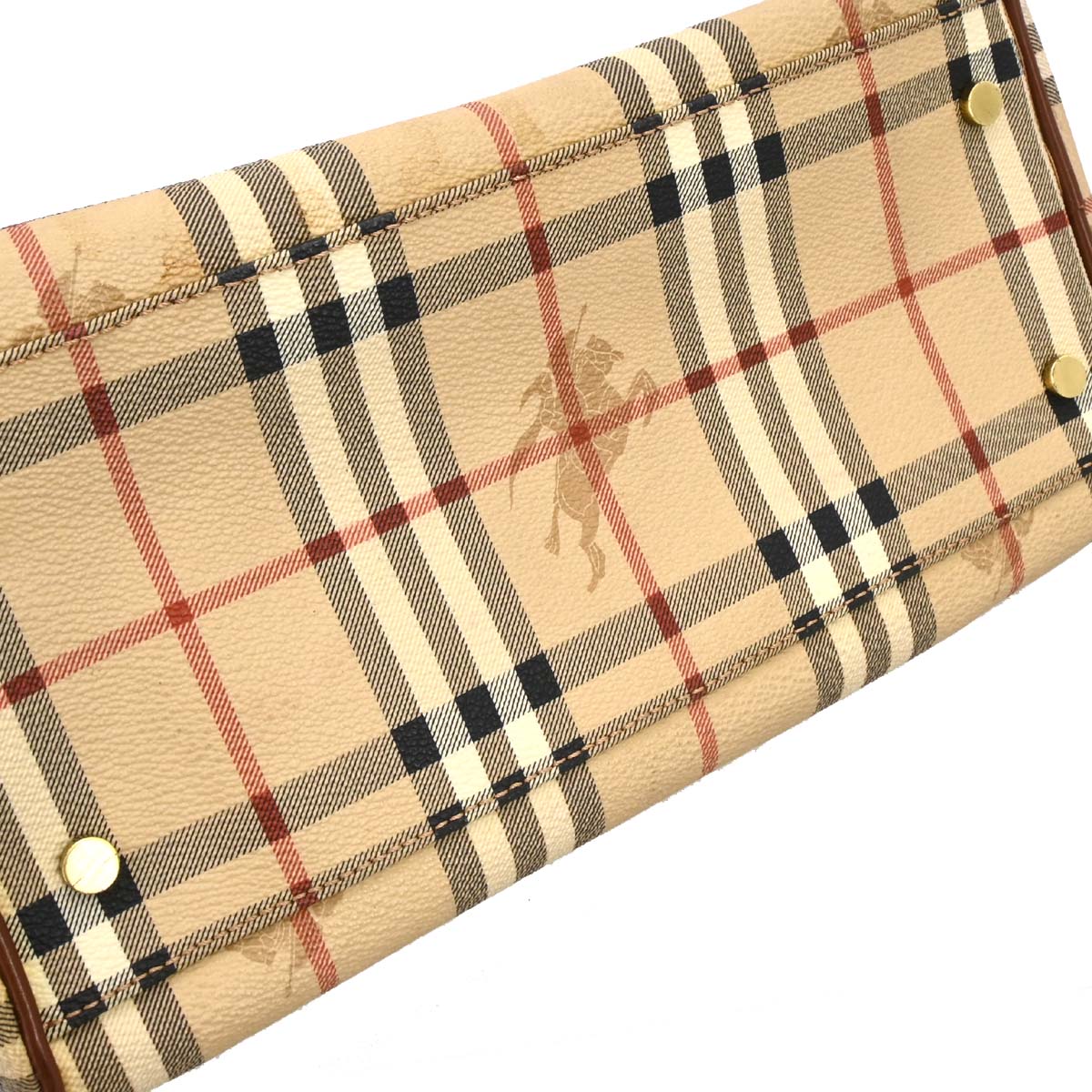 Burberry Beige Brown House Check Duffle Handbag - Image 4