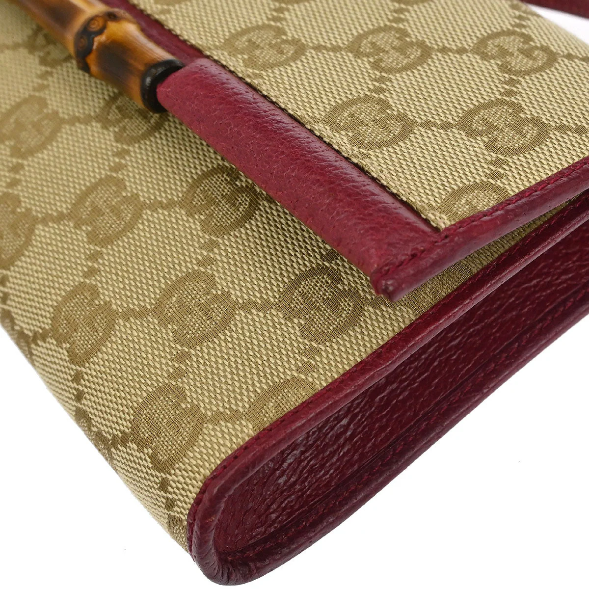 Gucci Beige Canvas Bamboo GG Shoulder Bag - Image 5