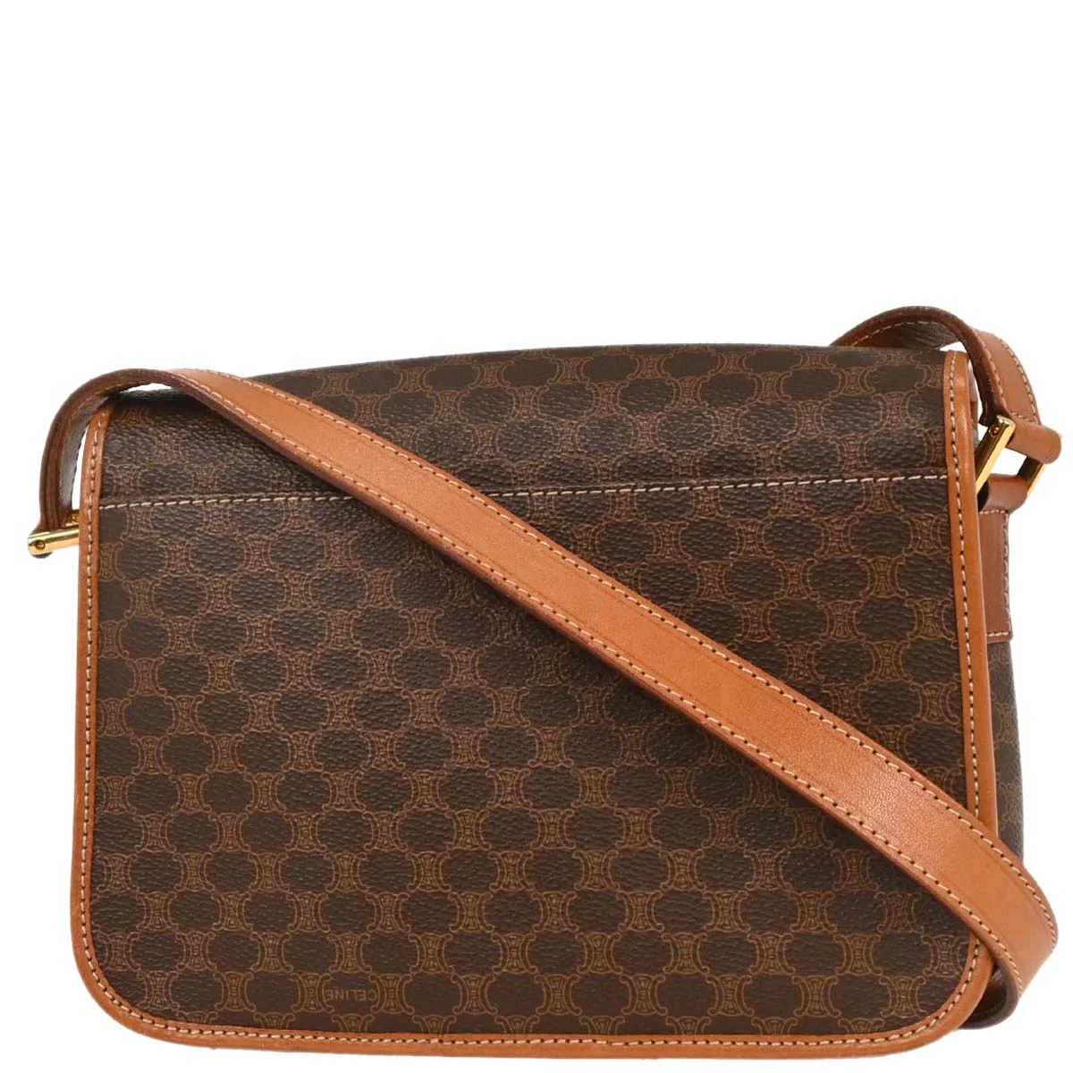 Celine Brown PVC Macadam Shoulder Bag - Image 2