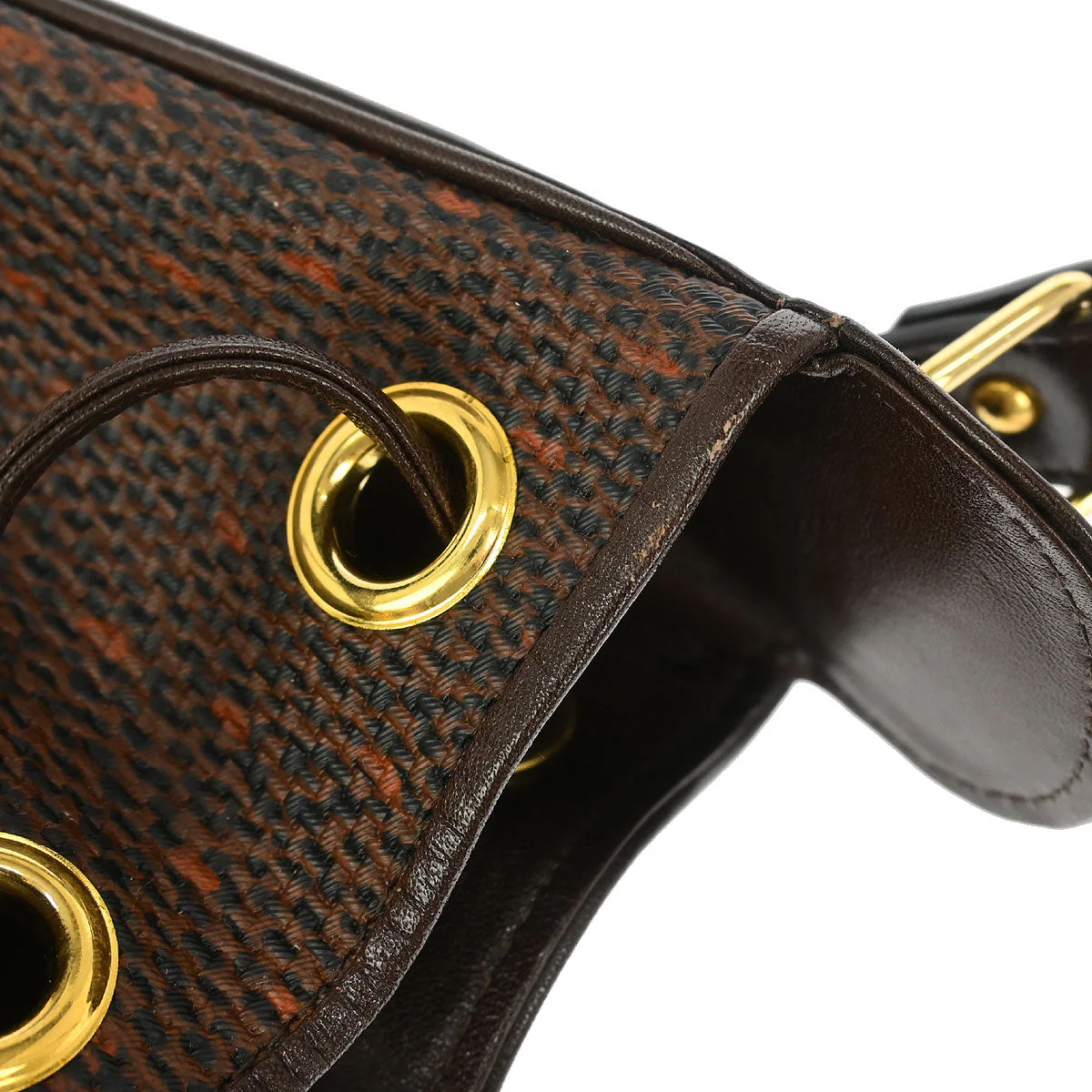 Yves Saint Laurent Brown PVC Bucket Drawstring Shoulder Bag - Image 10