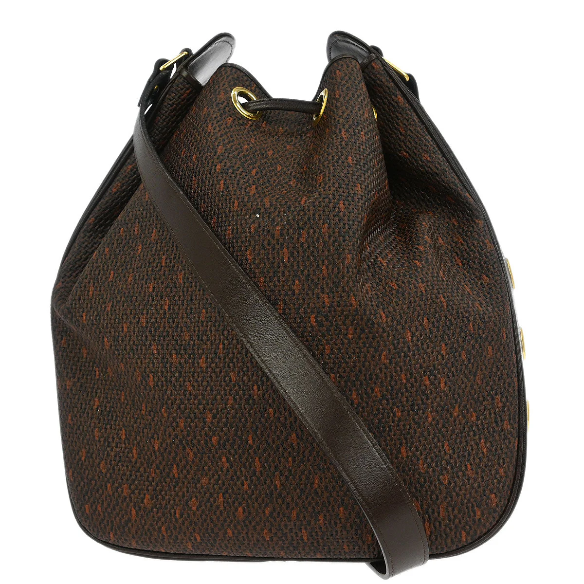 Yves Saint Laurent Brown PVC Bucket Drawstring Shoulder Bag - Image 2