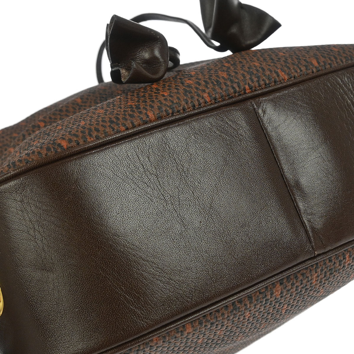 Yves Saint Laurent Brown PVC Bucket Drawstring Shoulder Bag - Image 3