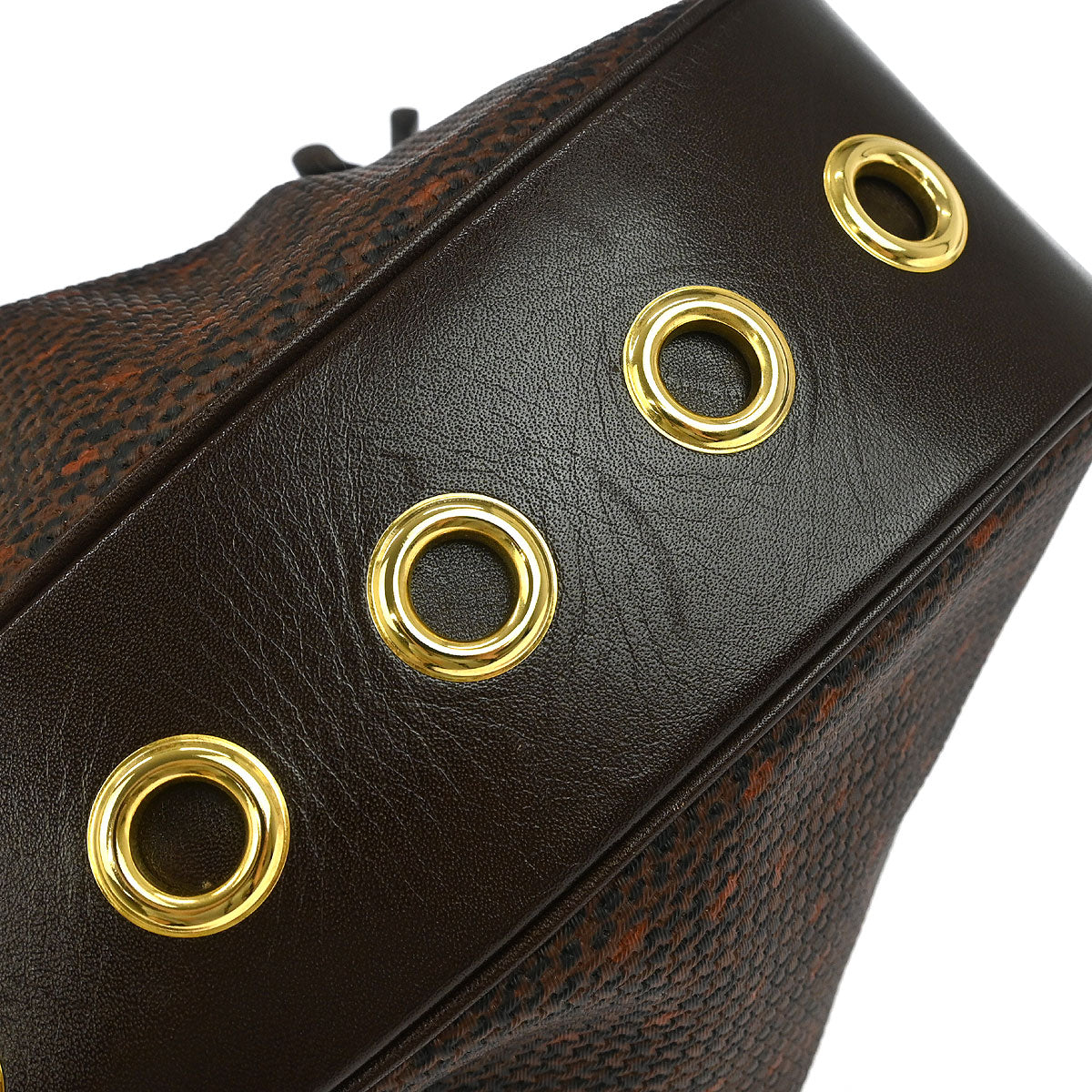 Yves Saint Laurent Brown PVC Bucket Drawstring Shoulder Bag - Image 4