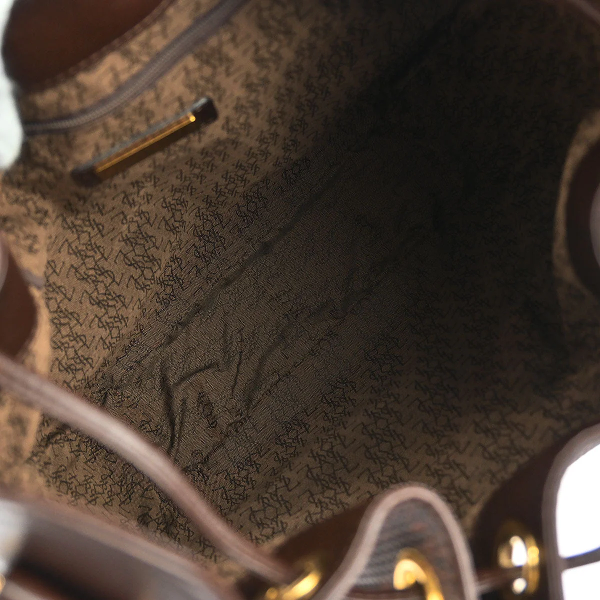 Yves Saint Laurent Brown PVC Bucket Drawstring Shoulder Bag - Image 6