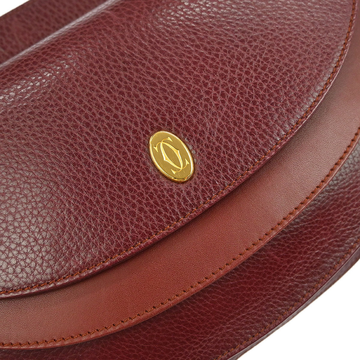 Cartier Bordeaux Leather Must de Cartier Shoulder Bag - Image 4