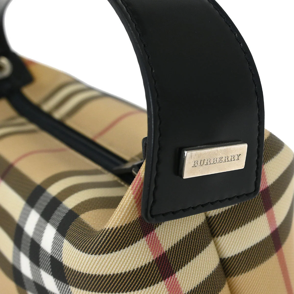 Burberry Beige Black Burberry Check Handbag - Image 4