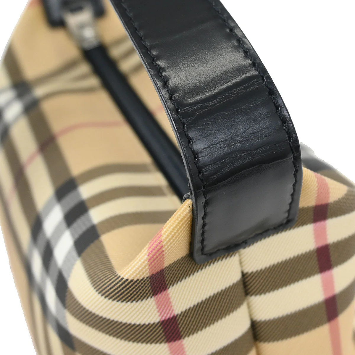 Burberry Beige Black Burberry Check Handbag - Image 7