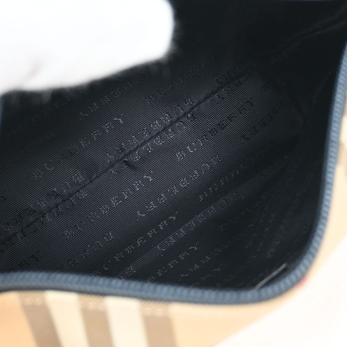 Burberry Beige Black Burberry Check Handbag - Image 8
