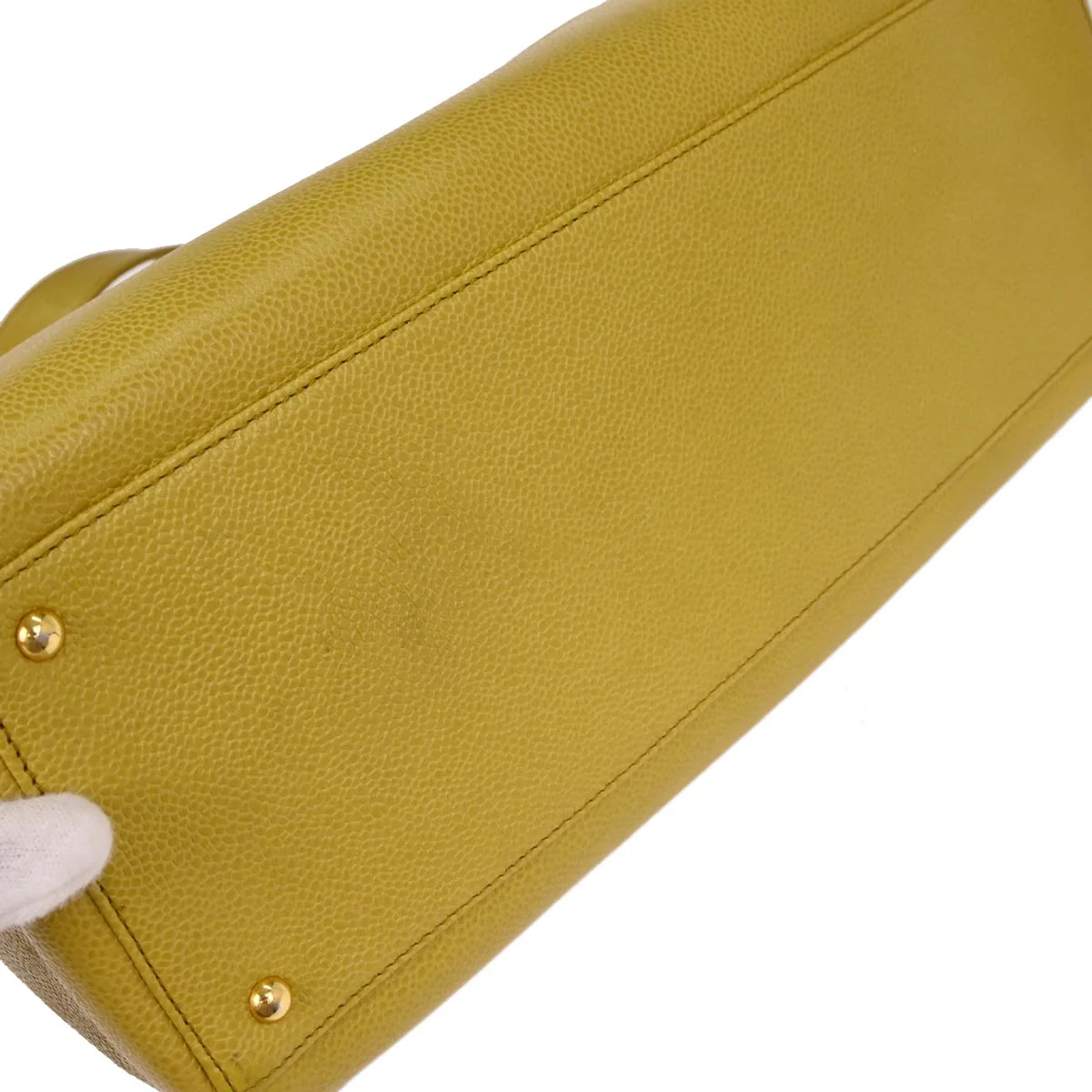 Chanel 1997-1999 Yellow Caviar Handbag - Image 5