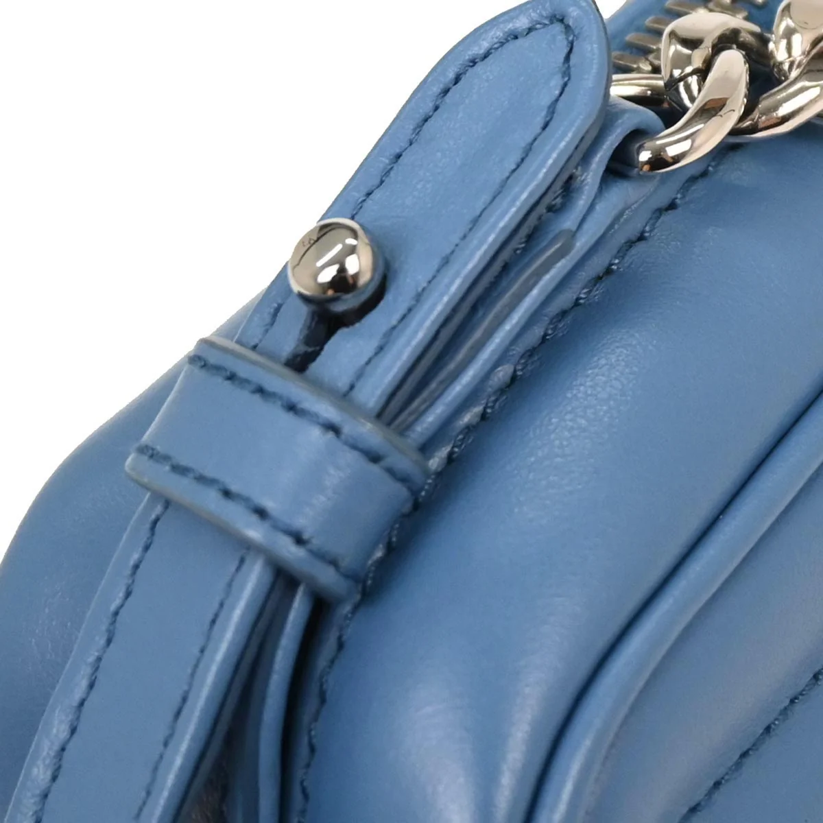 Prada Blue Leather Diagramme Chain Shoulder Bag - Image 5