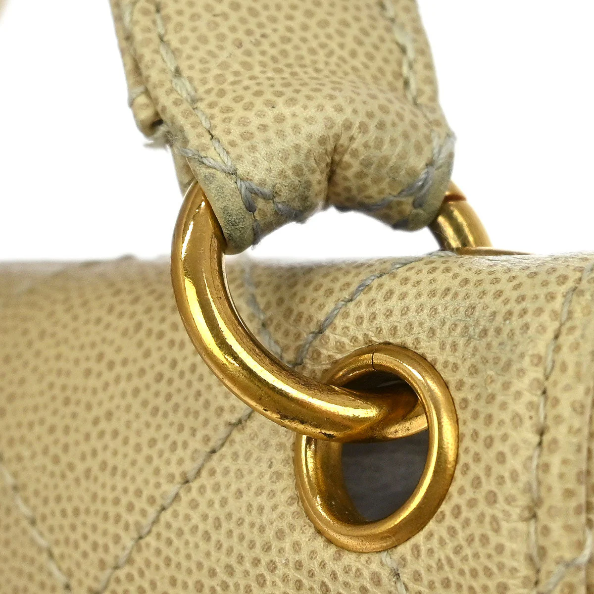Chanel 1997-1999 Beige Caviar Shoulder Bag - Image 5