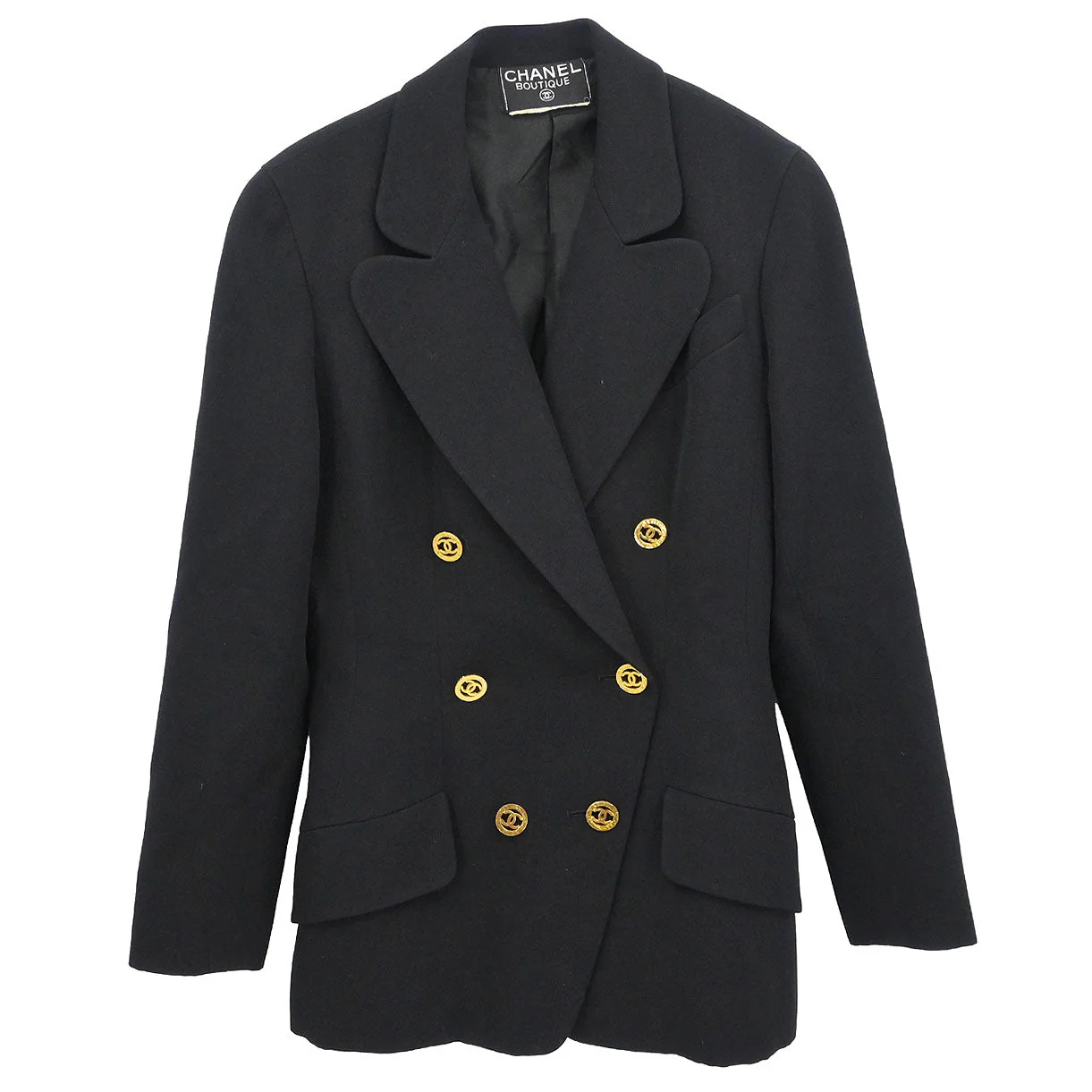 Chanel Double Breasted Jacket Black