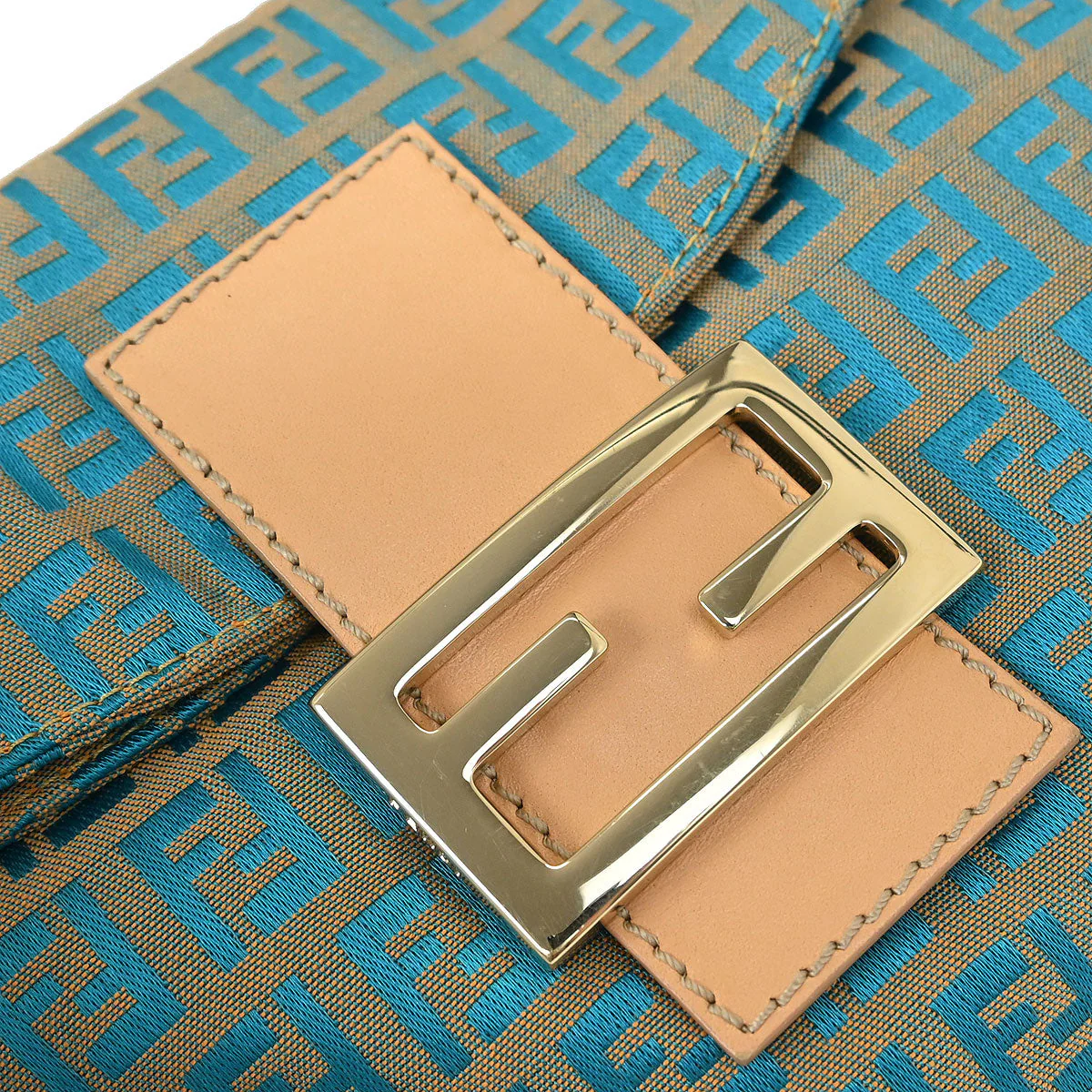Fendi Blue Zucchino Handbag - Image 3