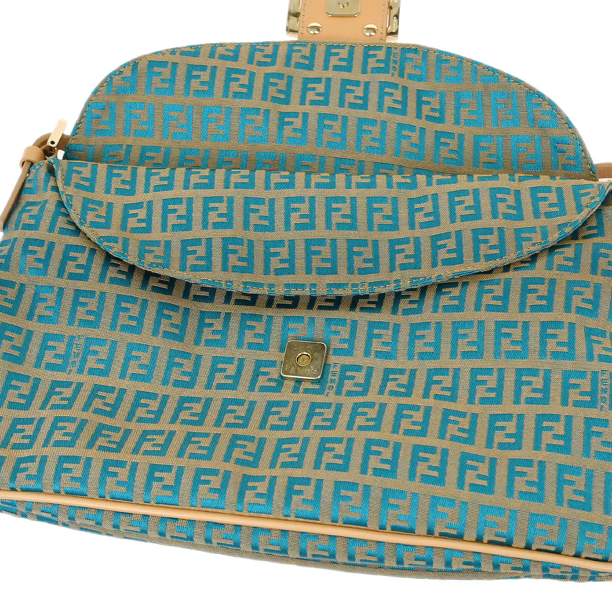 Fendi Blue Zucchino Handbag - Image 6