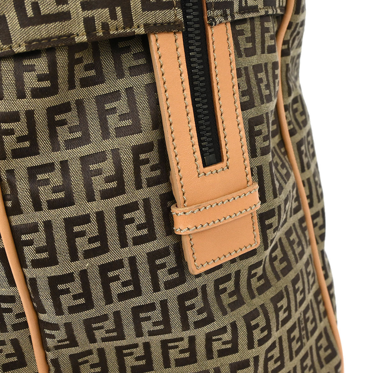 Fendi Beige Brown Zucchino Travel Handbag - Image 4